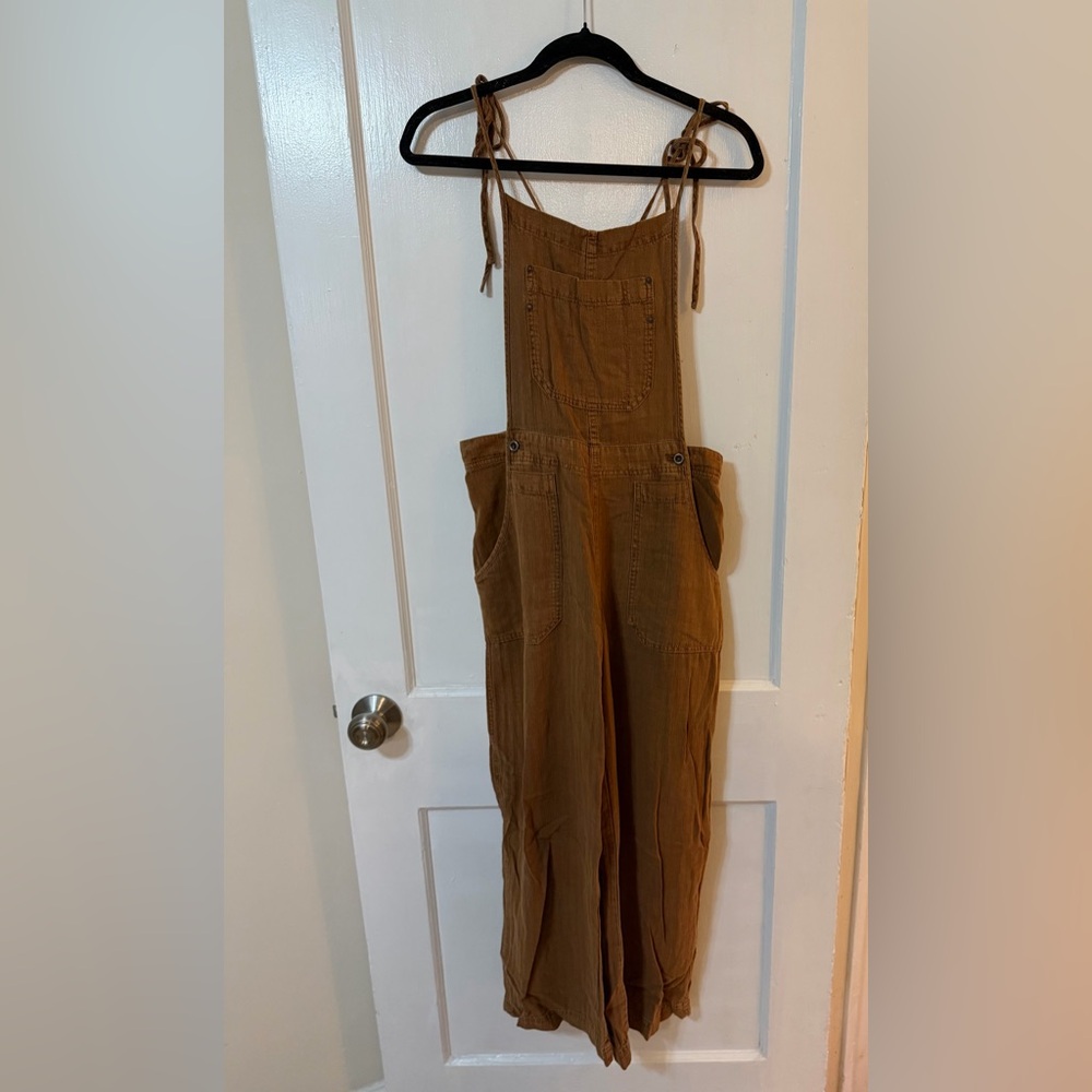 Free People Tan Women's Linen Overalls